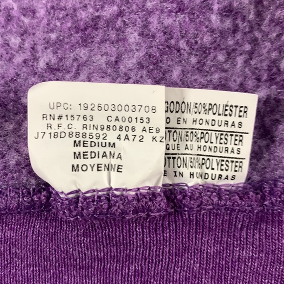 Hanes eco smart purple sweatshirt.  Long sleeves. Size Medium - Picture 5 of 6